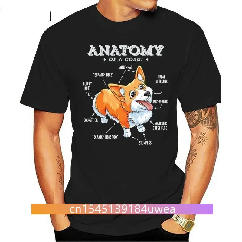 

2019 Fashion Anatomy Of A Corgi T-Shirt Funny Corgis Dog Puppy Shirt Tees