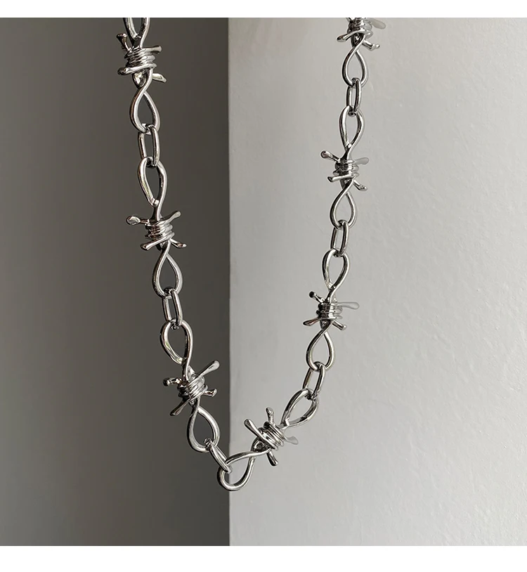 

Unisex Necklace Necklace Female Hip-Hop Gothic Punk Style Barbed Wire Small Barbed Chain Necklace