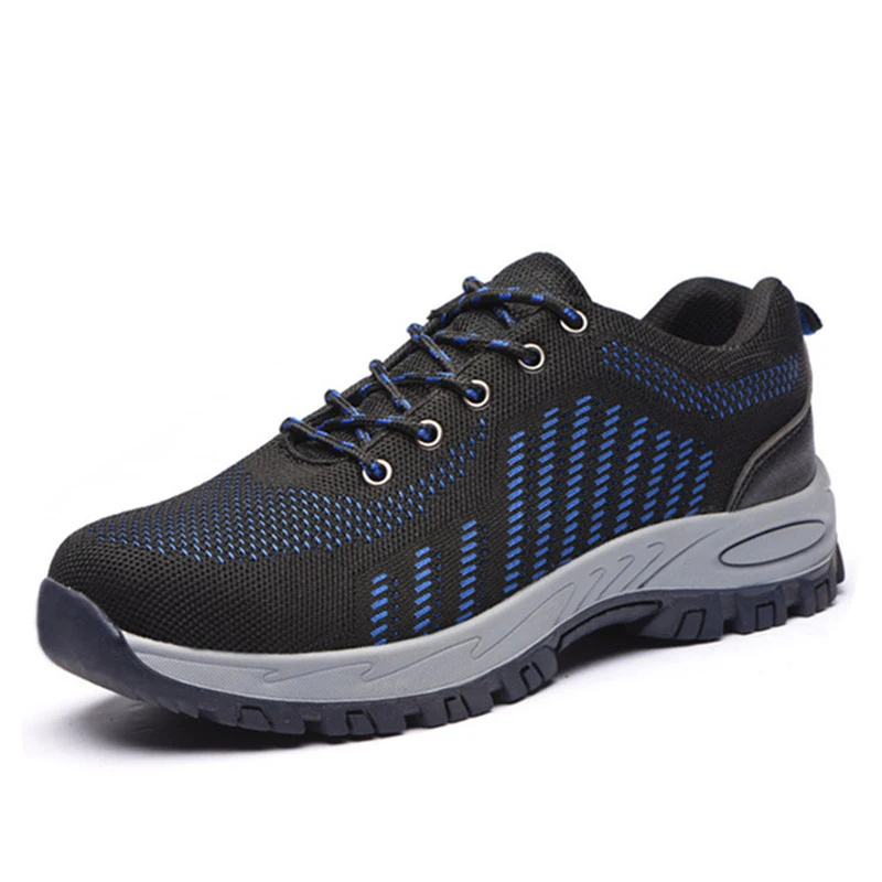 Мужская защитная обувь со стальным носком легкие ударопрочные рабочие кроссовки