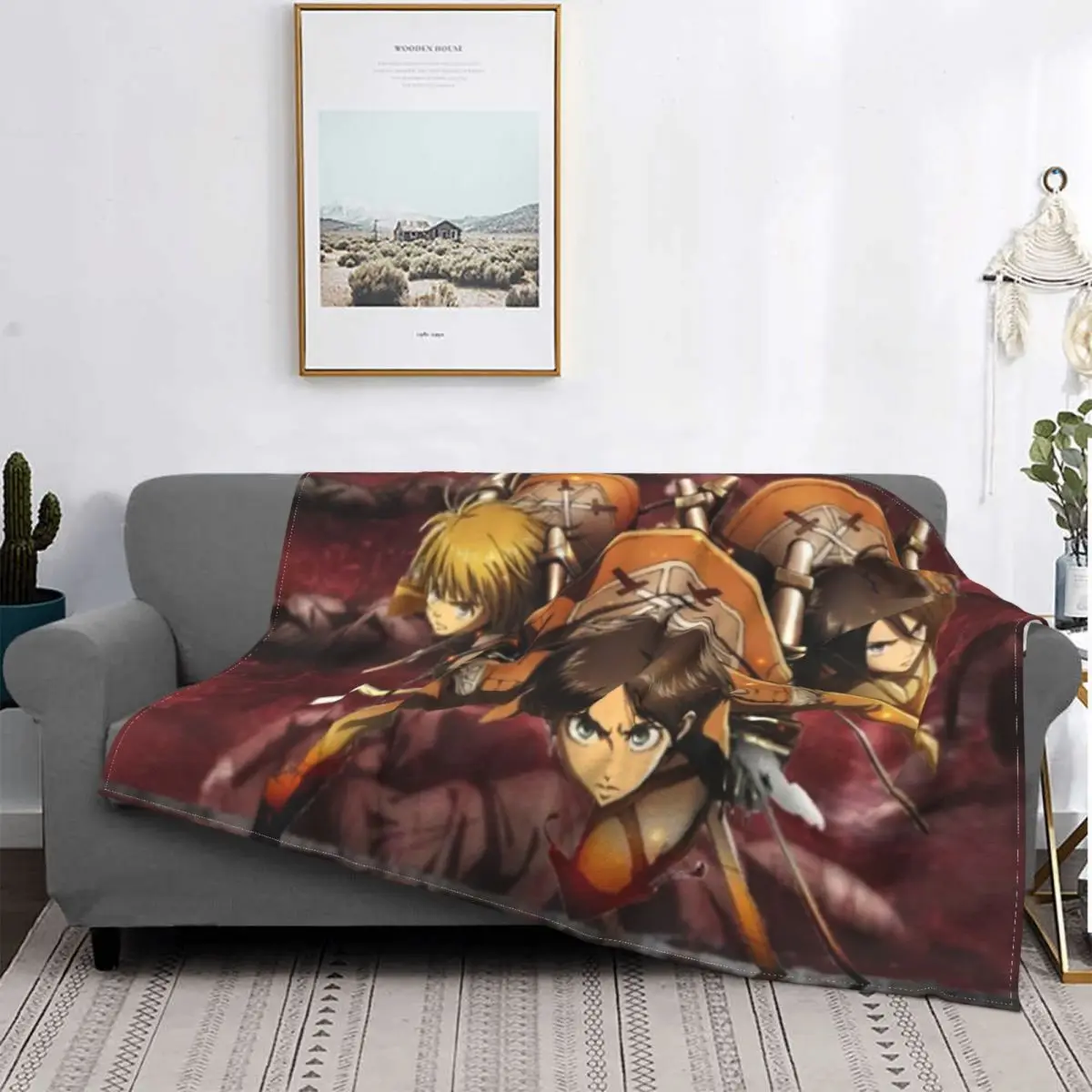 

Зимние фланеллы Эрена и Леви с изображением ангела на Титане, медведи, японское аниме