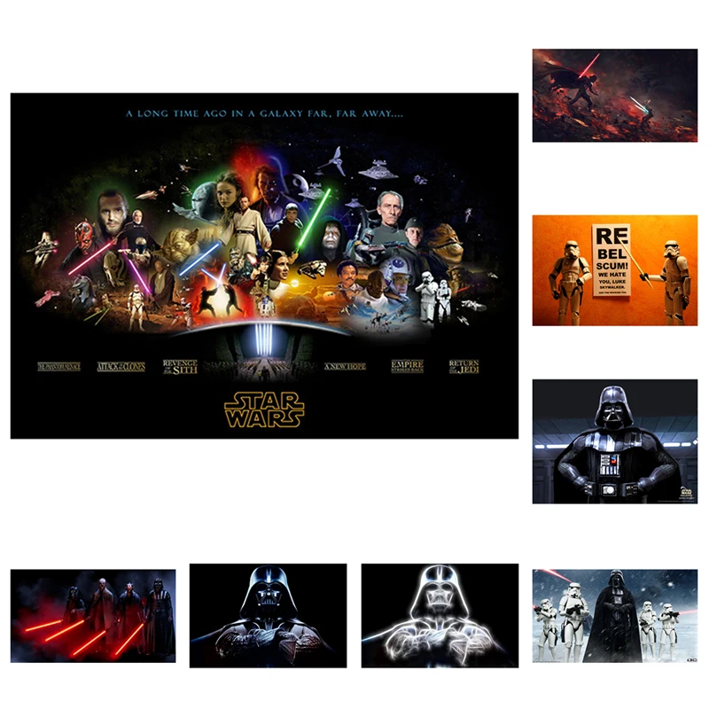 С героями комиксов Марвел &quotЗвездные войны&quot фильм рисунок на холсте с принтом