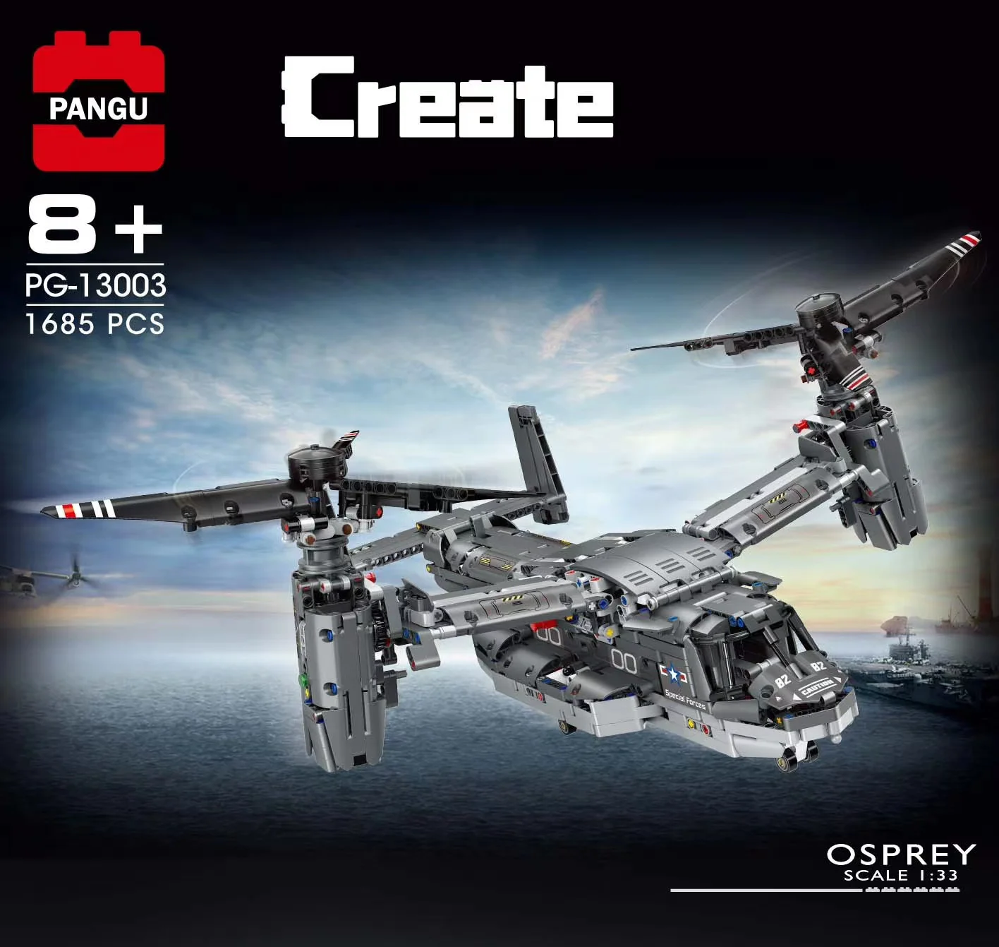 

Wholesale Bell-Boeing-V22 Osprey Helicopter Dynamic Version Assembled Building Block Cross-border Toy