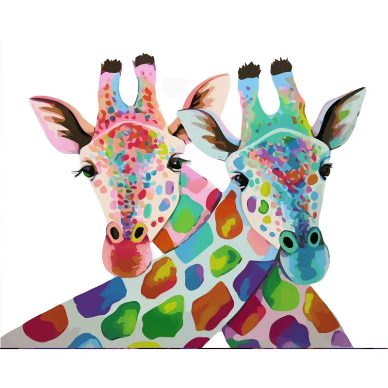 

Deer Colorful On Canvas Oil Painting By Number DIY Craft Kits Handmade Drawing Picture By Number For Adults Home Decor Wall Art