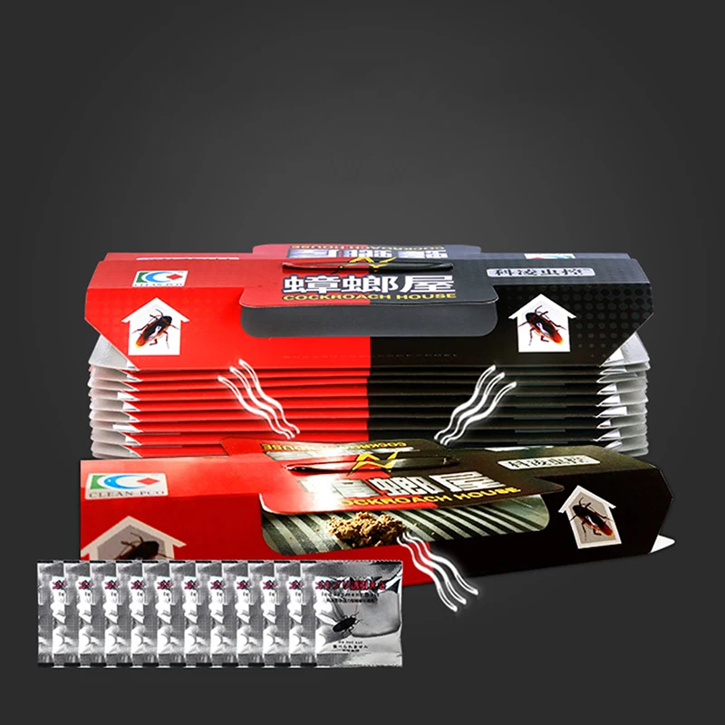 10Pcs Cockroach House Trap Repellent Killing Bait Strong Sticky Catcher Insect Pest Repeller Eco- Friendly | Дом и сад