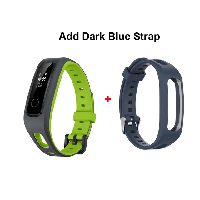 green n darkbl strap Умный Браслет huawei Honor Band 4 для бега, трекер, умный плавательный водонепроницаемый Bluetooth фитнес-трекер, монитор сна - Цвет: green n darkbl strap