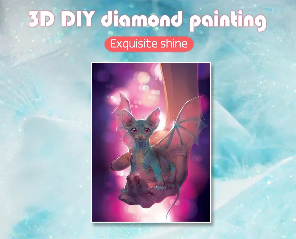 HUACAN DIY Алмазная картина кошка Алмазная вышивка животные Сфинкс 5D полная квадратная дрель стразы украшение дома