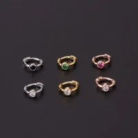 new 1pc stainless steel small cz hoop cartilage earring simple helix tragus daith conch rook snug ear piercing jewelry
