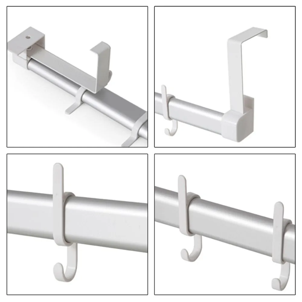 

1PC Wall Mounted Bathroom Utensil Hook Towel Hanging Hook Towel Hat Rack with 5 Removable Hooks Hanger Organizer Home Use