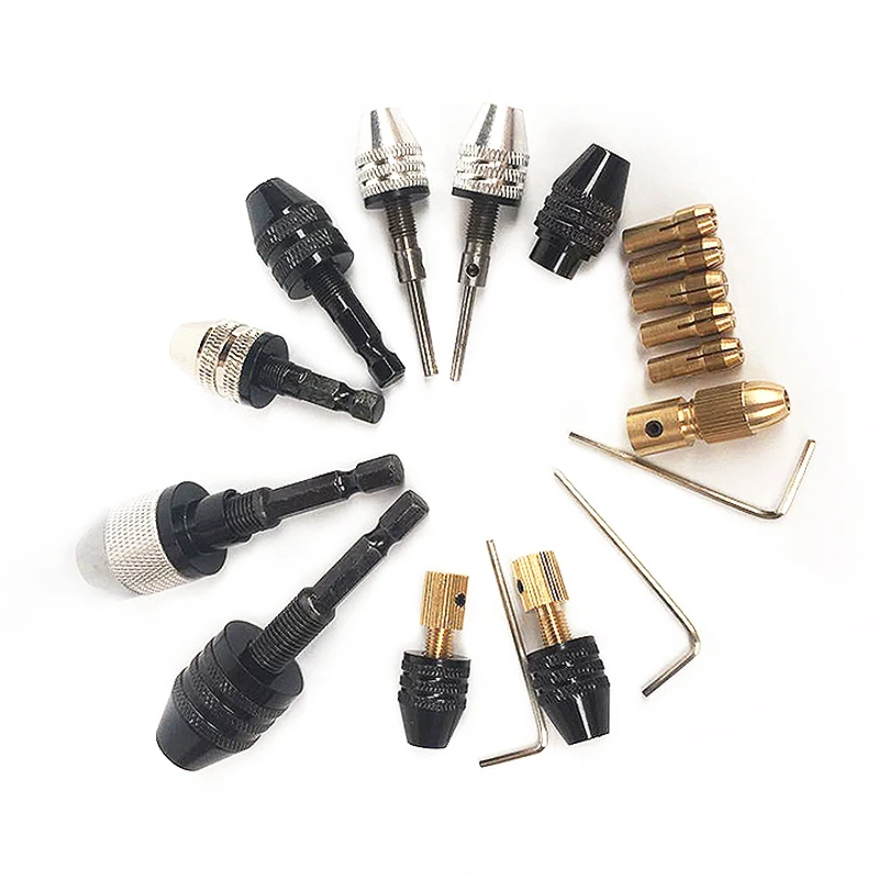 

YEODA Manual Drill Chuck 0.3-6.5mm Clamping Range Driver Tool Accessories Keyless Adapter Impact Hex Shank Drill Chuck