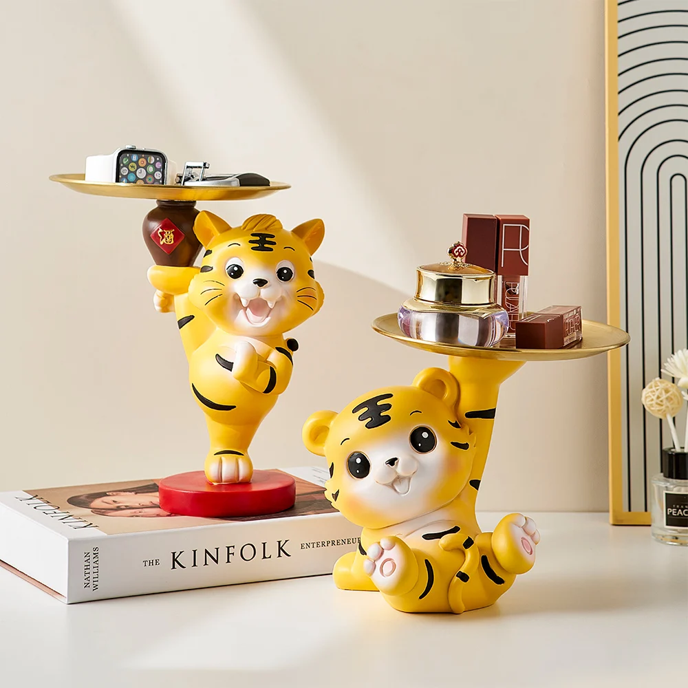 

Скандинавский домашний декор, аксессуары для гостиной, Современная полимерная статуя для спальни, Декор, тигр, скульптура для хранения, абс...