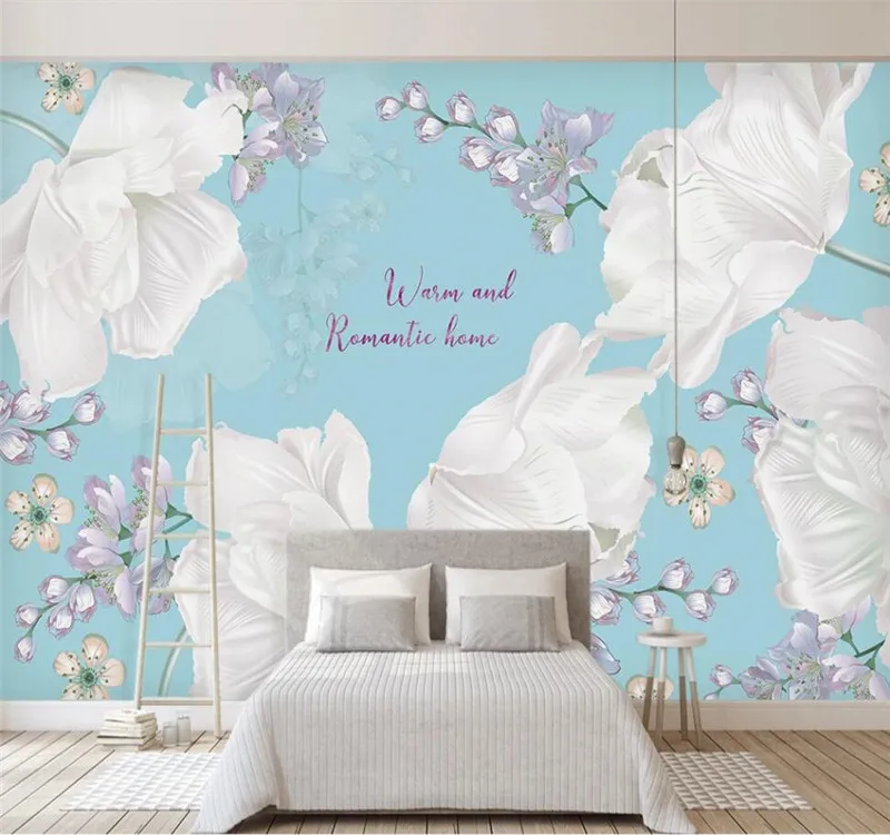 Большие Настенные обои на заказ розовые фиолетовые современные минималистичные