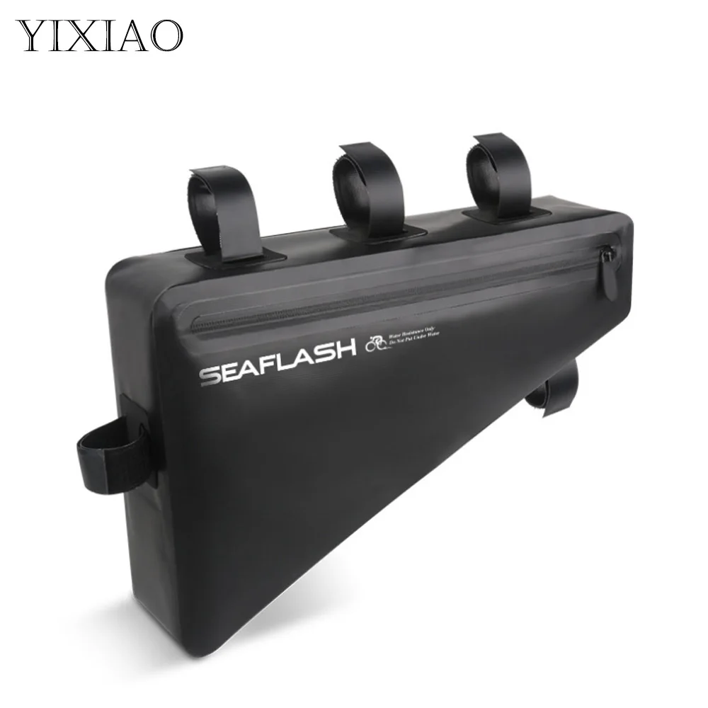 

YIXIAO 500D PVC Rainproof Bike Bag Large Capacity 8L Triangle Frame Front Tube Cycling Bag Bicycle Saddle Pannier Pouch