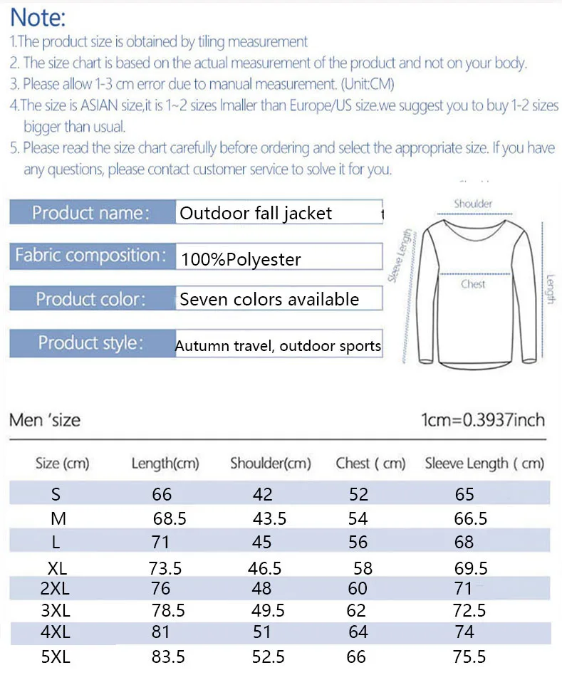 

Men's Autumn 100% Polyester Windbreak Jacket Solid Color Quick-Drying Jacket with Hooded Large Size Male Blouson Casual Warm Top