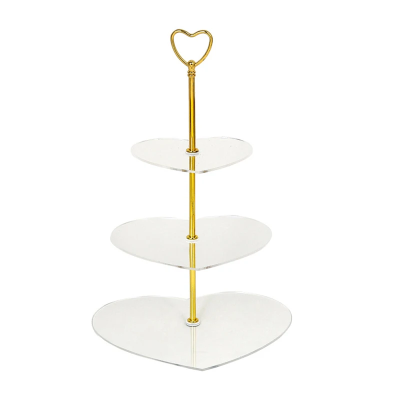 

3 4 5 6 Tier Heart Acrylic Cake Display Holder Stand Transparent 4mm Plexiglass Cupcake Tray For Birthday Wedding Party Decor