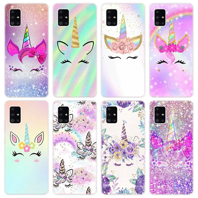 Радужный Единорог Мягкий чехол для Samsung Galaxy A01 Core A02S A11 A12 A22 A21S A31 A32 A41 A50 A51 A52 A70 A71 A72