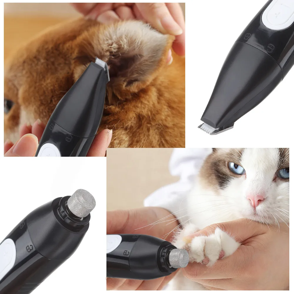 Professional Dog Nail Grinder Hair Clipper 3 Speed USB Rechargeable Electric Pet Paws Trimmer Painless Grooming |