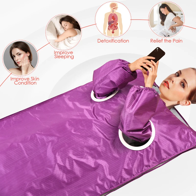 Manta t&eacute;rmica para Sauna Infrarrojo, manta el&eacute;ctrica para cuerpo, Spa, Dise&ntilde;o de manga de mano estirable, Digital, 2021 W, novedad de 650-1
