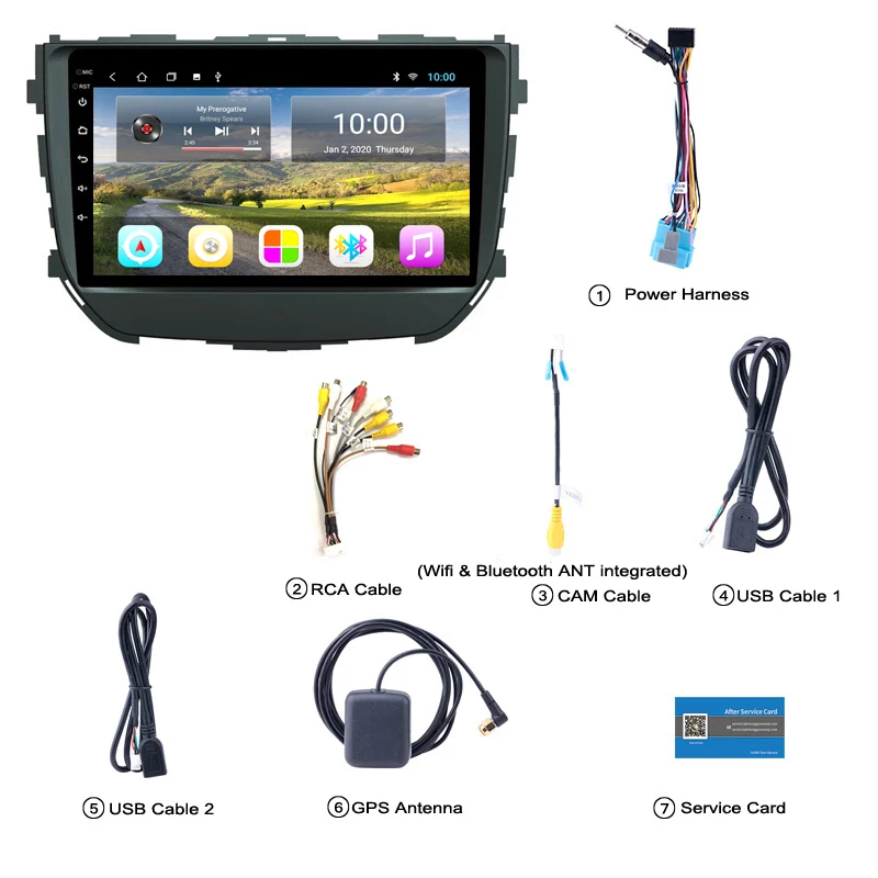 

2G RAM Android 10 Car Multimedia GPS Radio Stereo For Maruti Suzuki Vitara Brezza 2016-2018 Car Video Navigation