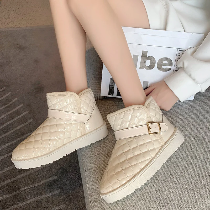 

Женские модные сапоги для досуга, новинка, хлопковая осенне-зимняя обувь, женские плюшевые утепленные короткие сапоги