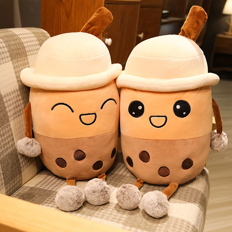 Bubble Milk Tea Cup Toy Stuffed Cartoon Smile Face Ball Drink Doll Cushion Hug Message Pillow Boom Hair Legs Unique | Игрушки и хобби