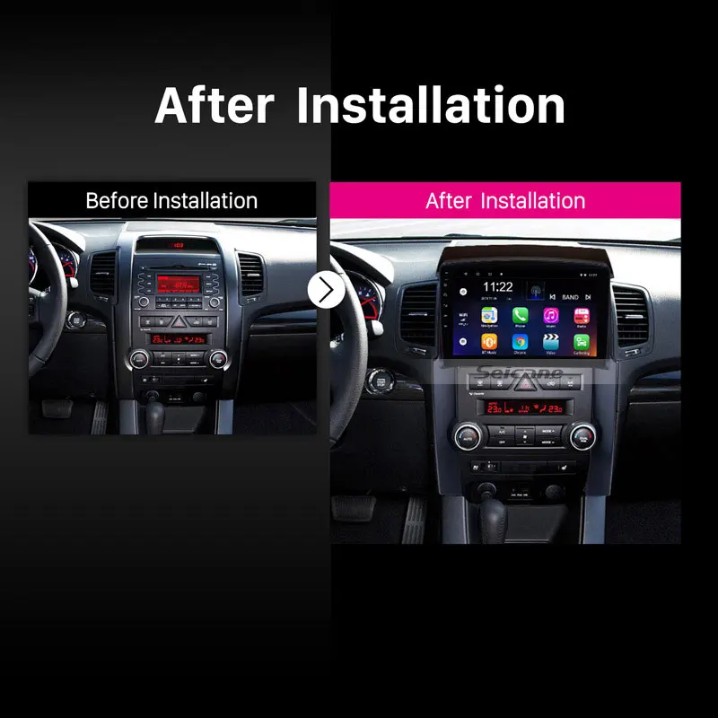 Автомагнитола Seicane 10 1 дюйма Android 9 0/8 4 ядра HD 1024*600 GPS мультимедийный плеер Navi для KIA