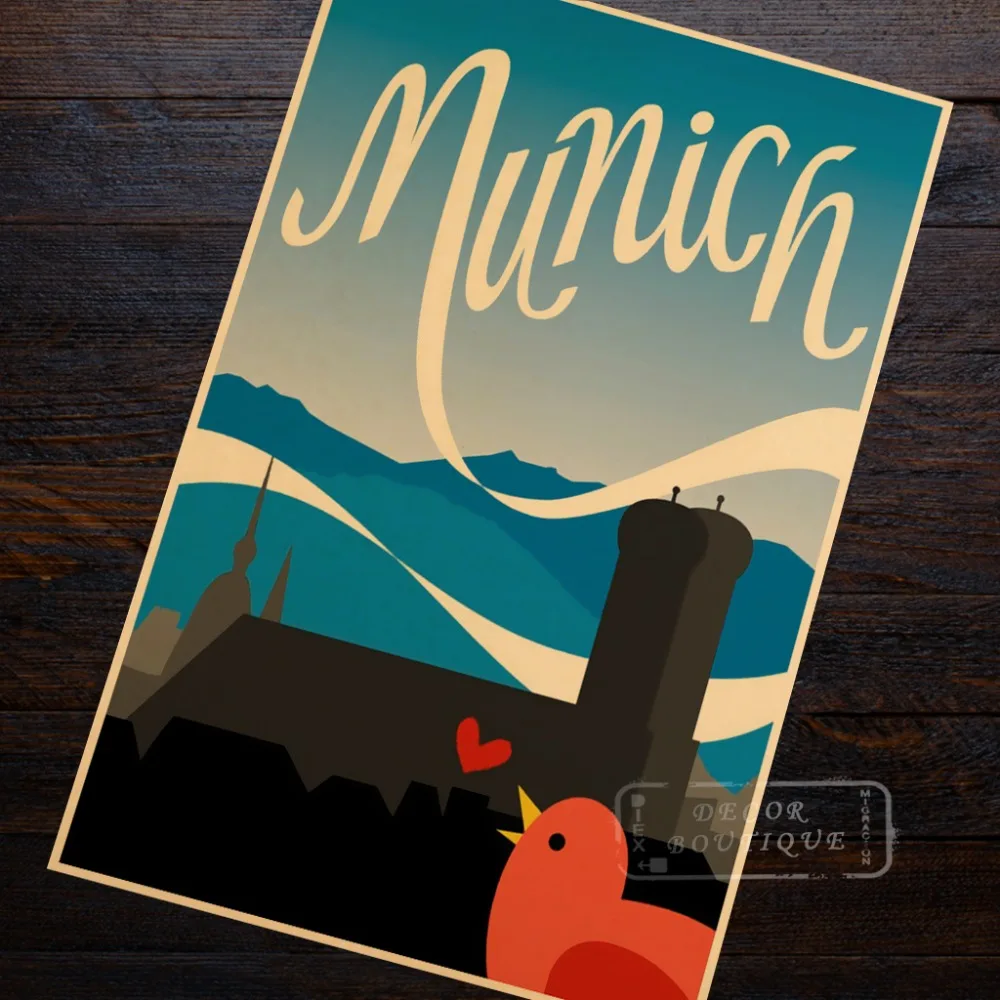 Цветовая немецкая дорожная реклама ландшафт красивый вид ретро ВИНТАЖНАЯ