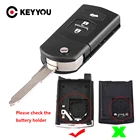 KEYYOU 3 кнопки для Mazda 3 5 6 M6 RX8 MX5 раскладной дистанционный чехол для ключа автомобиля Замена чехол Fob с держателем батареи