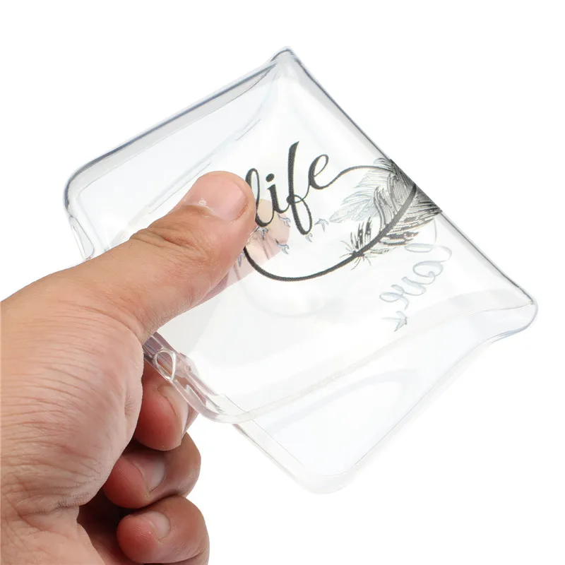 Мягкий с бесцветным прозрачным принтом Ультратонкий чехол из ТПУ для телефона