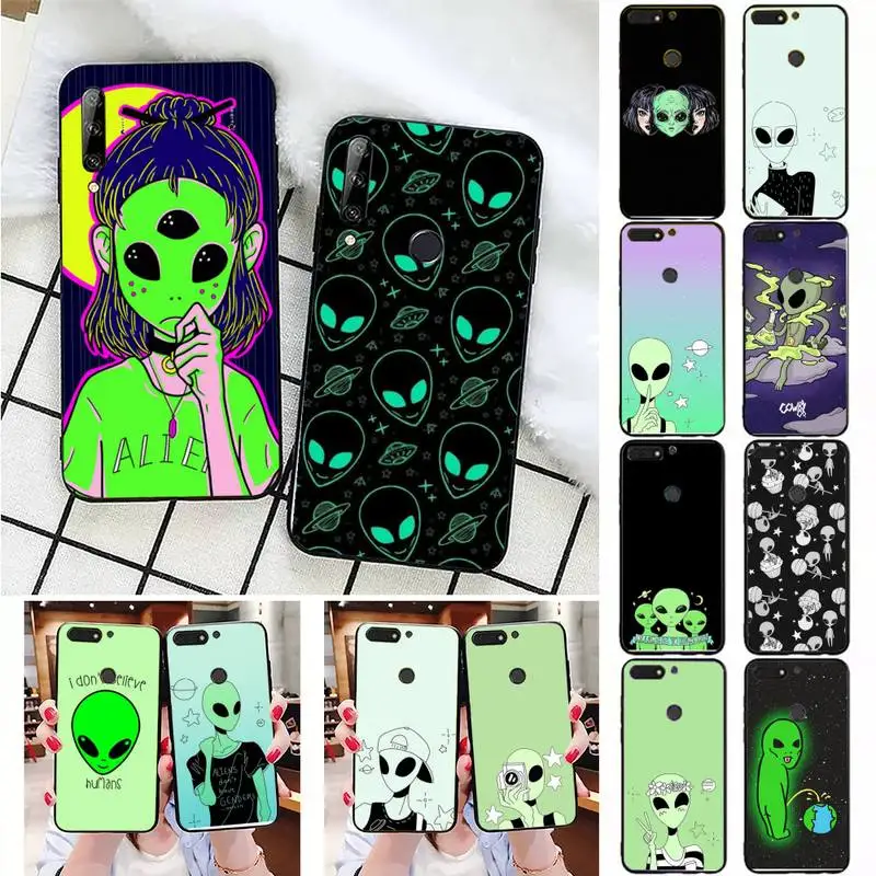 

Cute Cartoon alien space Phone Case For Huawei Honor 7A 7C 8 8x 9 10 20lite Fundas Coque for Honor 10i 20i Capa