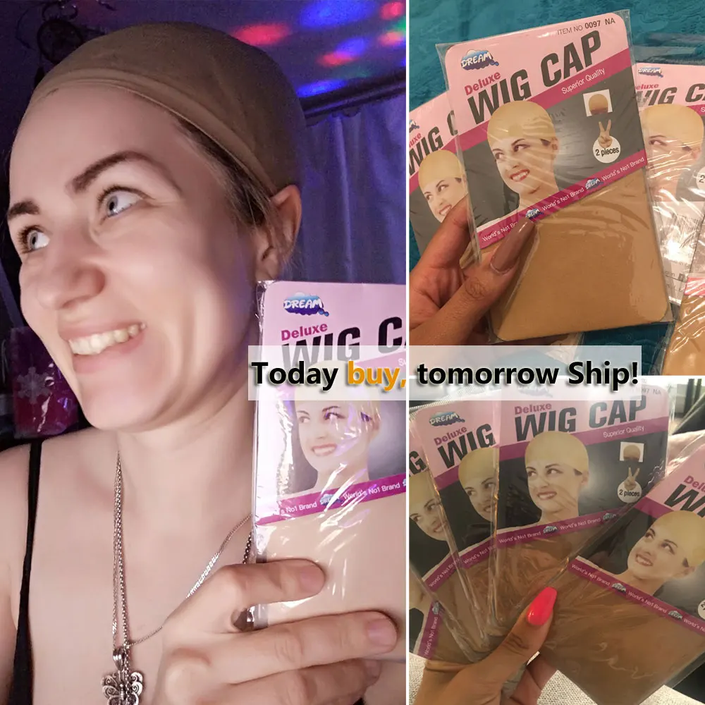 

24 pieces (12 packs) Wig Cap Hairnet Free Size Cap Wig Making Stretch Mesh Hair Net for Weave Stocking Cap