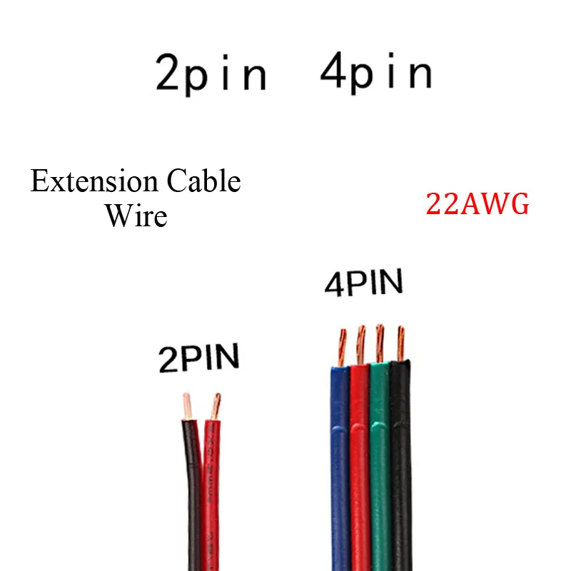 2/4 Pin 3528/5050 разъем лампы удлинитель провода кабель RGB Светодиодные полосы света 1