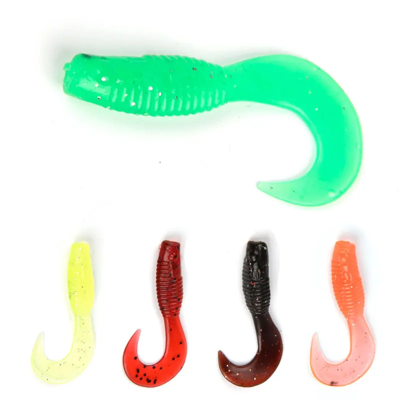 

LETOYO 10pcs/Lot 4.5cm 1.2g Worm Soft Bait Fishing Lure Jig Wobblers Silicone With Salt Smell Artificial Fishing Accessories