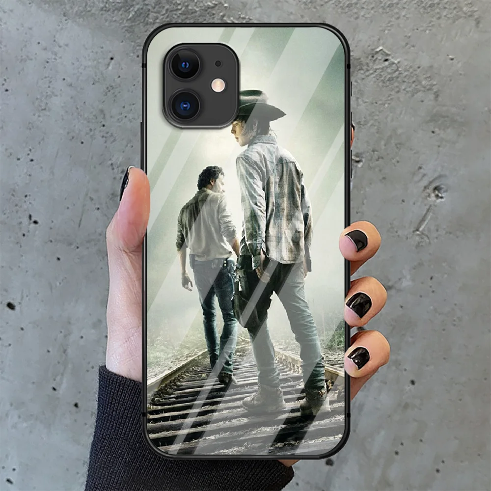 

the walking dead hero Phone Tempered Glass Case Cover For IPhone 6 6S 7 8 11 12 X Xr Xs Se 2020 Pro Max Plus Mini Cover Shell
