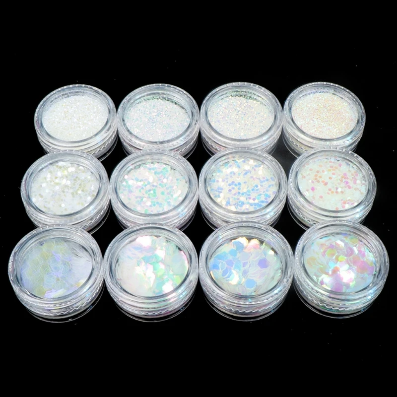 12 бутылок сердце звезда круглая форма лазер-яркие хлопья блестки Набор для