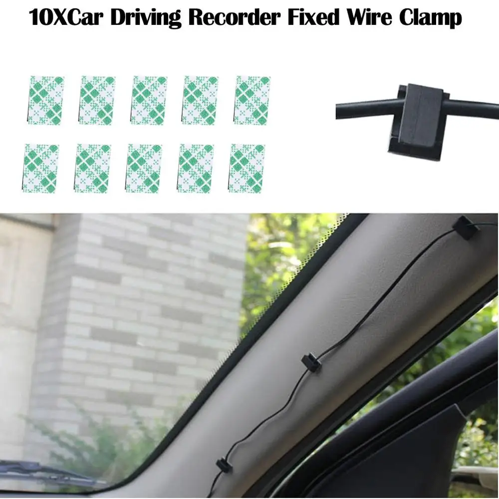 Автомобильный видеорегистратор 10X фиксированный зажим для провода кабеля