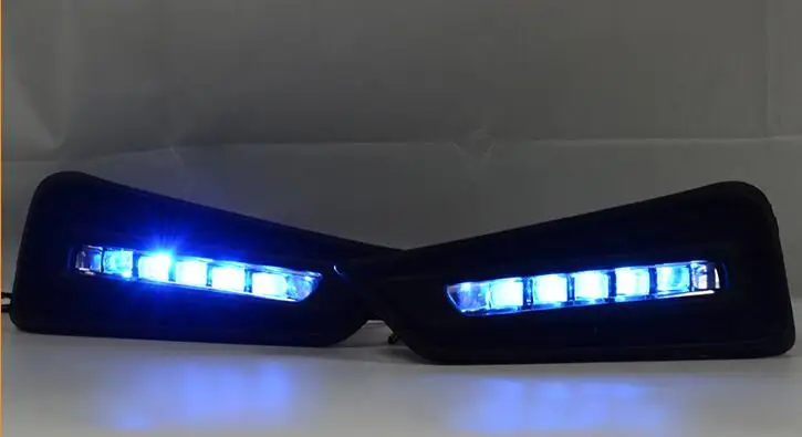 Дизайн светодиодный дневные ходовые огни для Honda City противотуманная фара крышка drl с желтым сигналом поворота автомобиля Стайлинг
