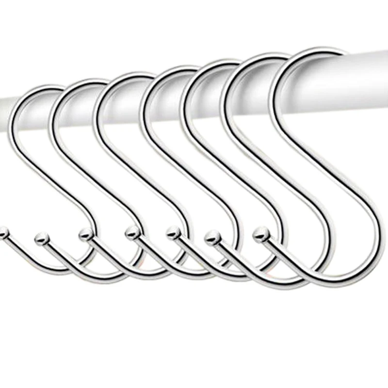 

1/5/10 Pcs S-type Multiple Types Home Practical Cabinet Wardrobe Storage Hooks Stainless Steel Clothing Sundries Hook Hanger
