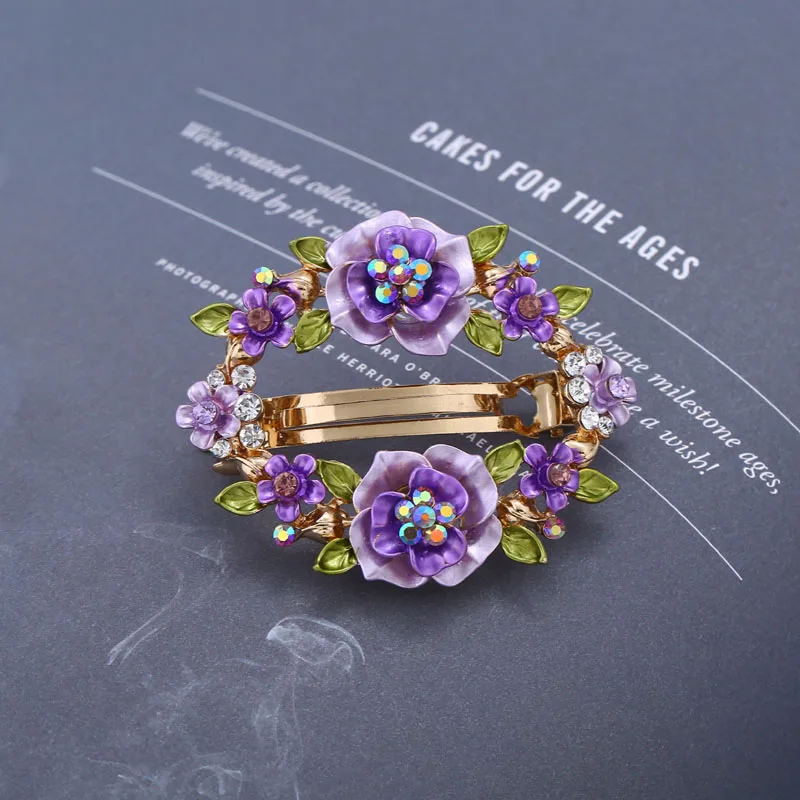 Заколка для волос с эмалью стразы ювелирные изделия женщин|hair jewelry|flower hair jewelryhair