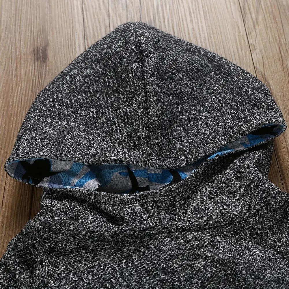 Baby Infant Boy 2pcs Sets Fashion Trend Shark Clothes Pockets Winter Personality Printing Hoodie Sweatershirt Pants