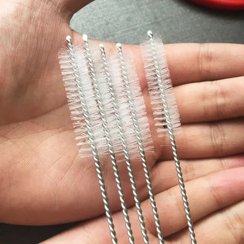 5 шт. Нержавеющая сталь Стекло нейлон соломы чистящая щетка для очистки питьевой