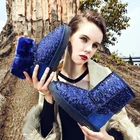 Зимние теплые ботинки для женщин, короткие зимние ботинки из натуральной кожи, женские уличные ботинки синего цвета с меховой подкладкой, женские модные ботильоны