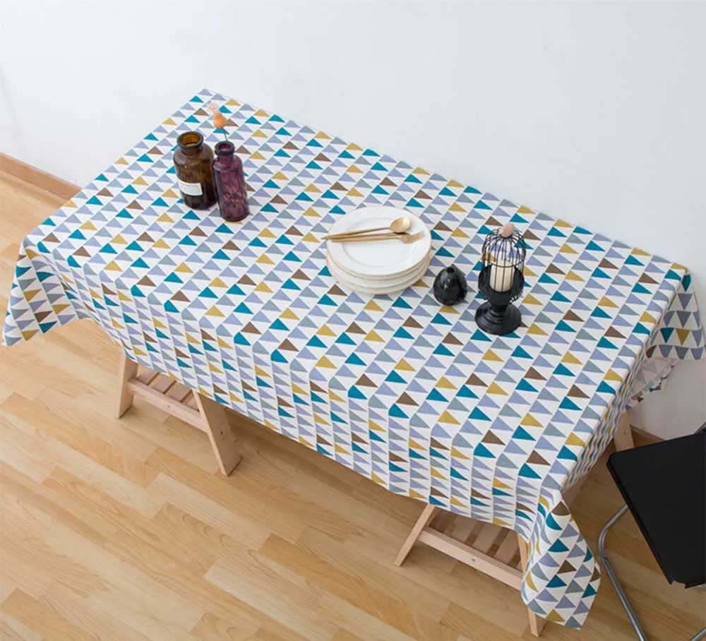 Декоративная скатерть для стола прямоугольная квадратная в клетку дома и кухни |