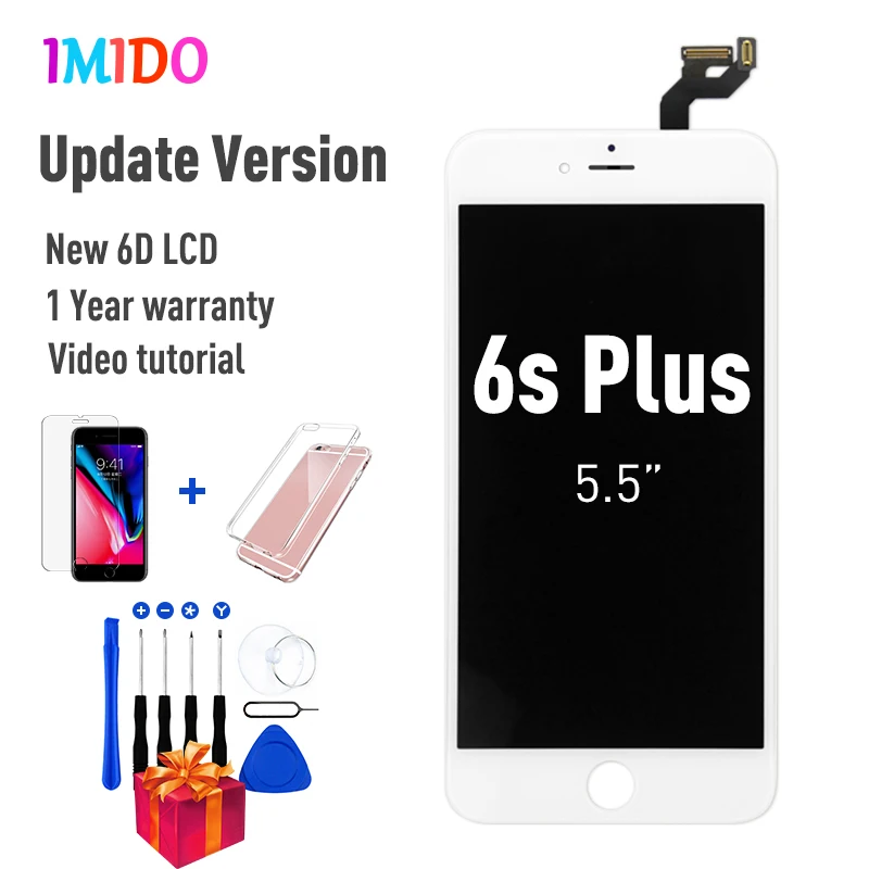 Обновленная версия ЖК-дисплей для iPhone 6 6S Plus OEM дисплей кодирующий преобразователь сенсорного экрана в сборе для iPhone 5S Замена дисплея+ подарки - Цвет: For 6S Plus White