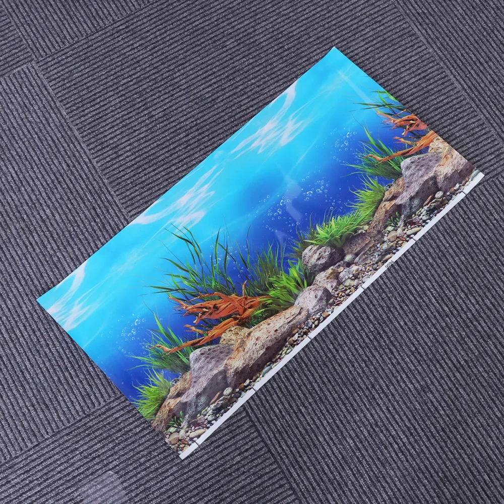 Aquarium Fish Tank Background Sticker 3D Double-sided Adhesive Wallpaper Decorative Pictures Underwater Backdrop Image | Дом и сад