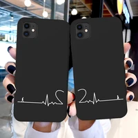 electrocardiogram with love couple ecg phone case for iphone 12 11 13 pro max x xs max xr 6s 7 8 plus se 2020 silicone cover
