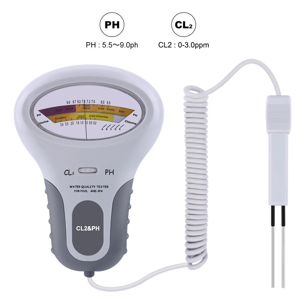 

Water Quality PH Cl2 Level Tester Portable Swimming Pool SPA Analytical Instruments PH Chlorine Meter For Aquarium Swimming Pool