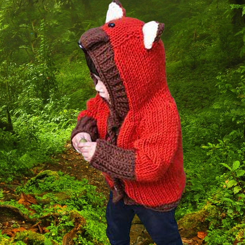 Симпатичные для маленьких девочек и мальчиков с длинным рукавом рисунком лисы