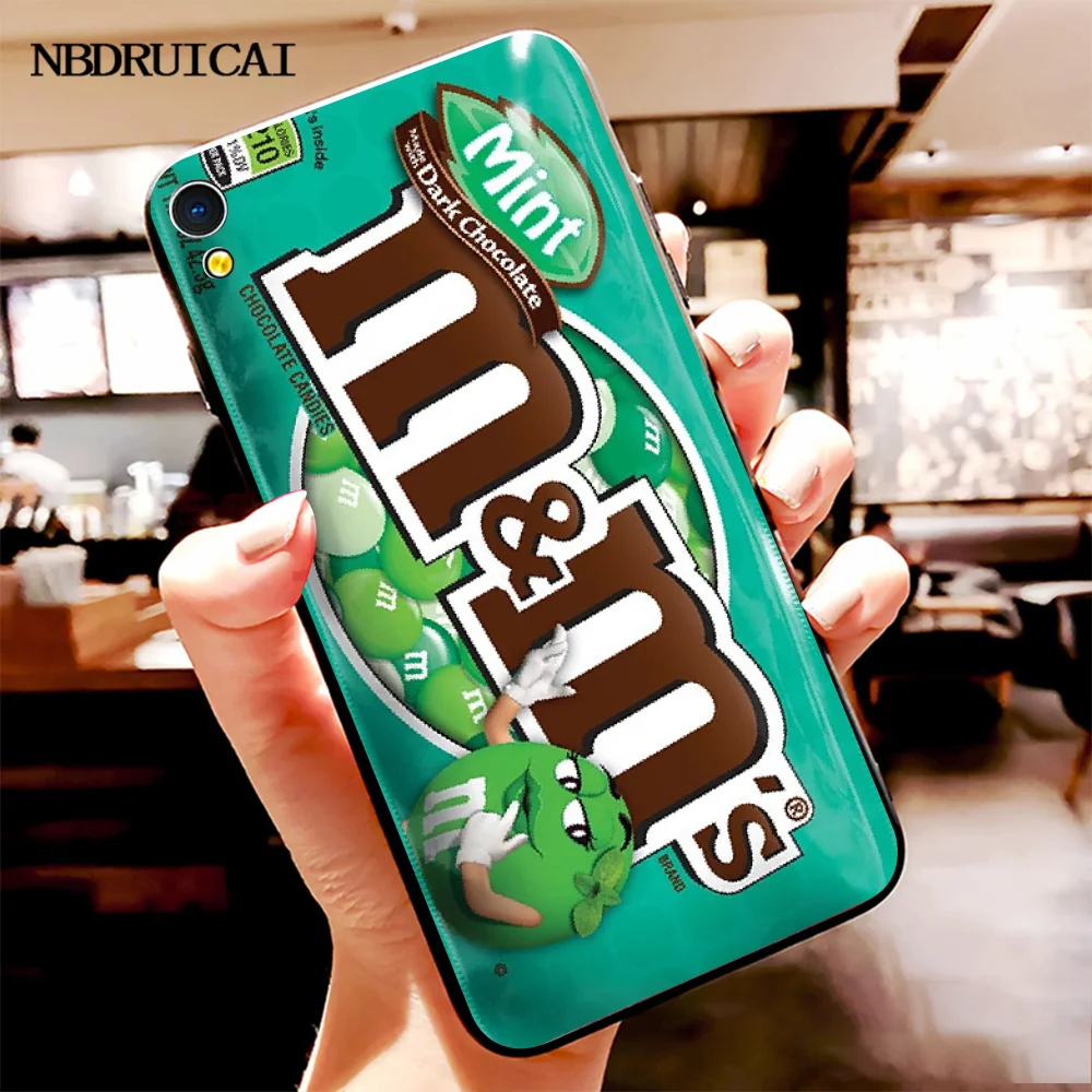 Чехол NBDRUICAI M &amp Ms с рисунком шоколада черный мягкий чехол для Vivo Y91c Y17 Y51 Y67 Y55 Y93 Y81S