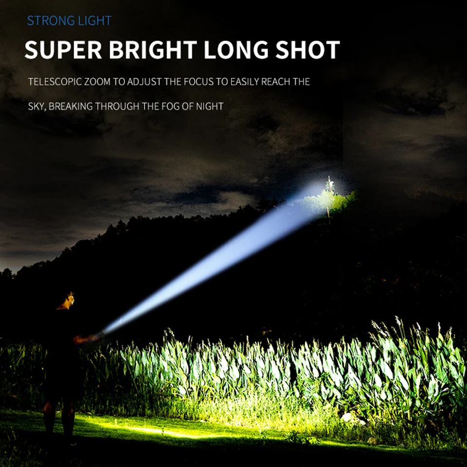 Высококачественный светодиодный фонарик XHP100 с микро-USB перезаряжаемый внешний