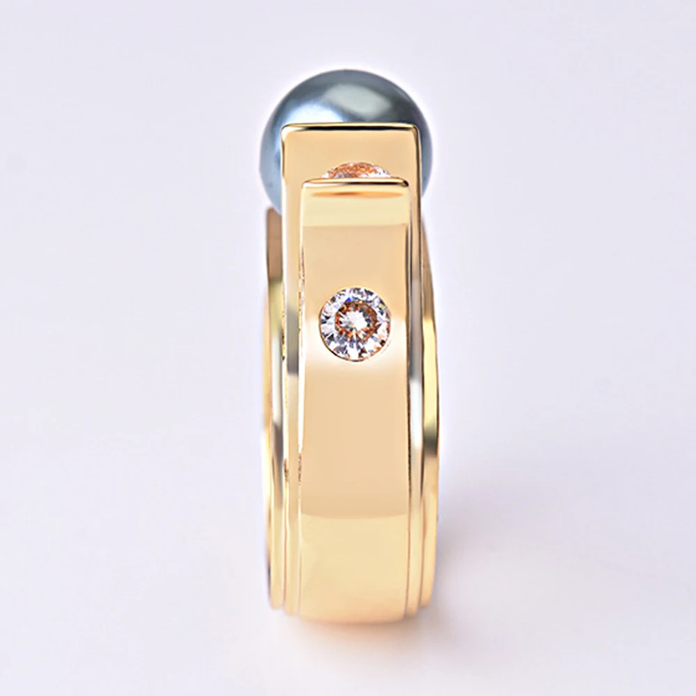 Медное кольцо зеленый жемчуг модное ювелирное женское женские аксессуары